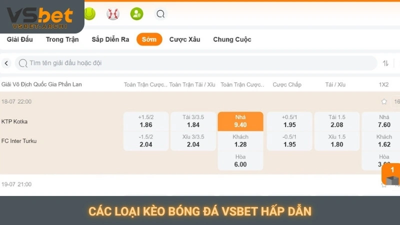 Kèo bóng đá Vsbet: Cập nhật tỷ lệ kèo nhà cái mới nhất 2 Các loại kèo bóng đá Vsbet hấp dẫn