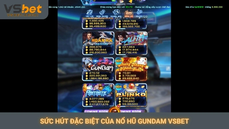 Nổ hũ Gundam Vsbet: Đồ họa đỉnh cao, phần thưởng khủng 2 Sức hút đặc biệt của nổ hũ Gundam Vsbet