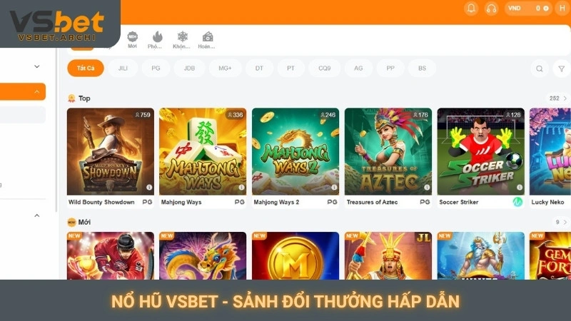 Nổ hũ Vsbet - Sảnh đổi thưởng hấp dẫn